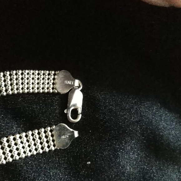 925 sterling silver necklace with gold axxents - Picture 3 of 4